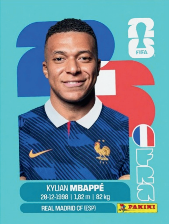 Kylian Mbappé Panini World Cup sticker